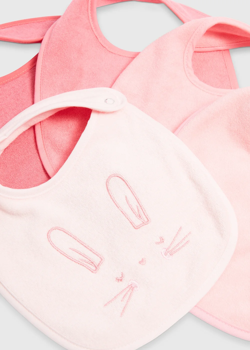Baby 5 Pack Pink Terry Bunny Bibs - One Size Image 2