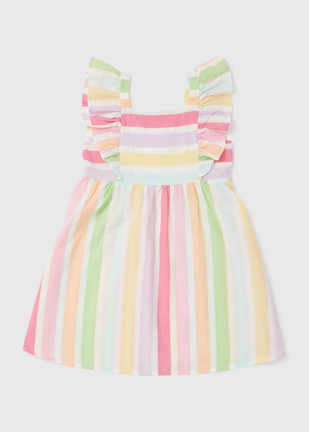 Girls Multicoloured Stripe Woven Dress (1-7yrs) - 1-1.5 Yrs Image 1