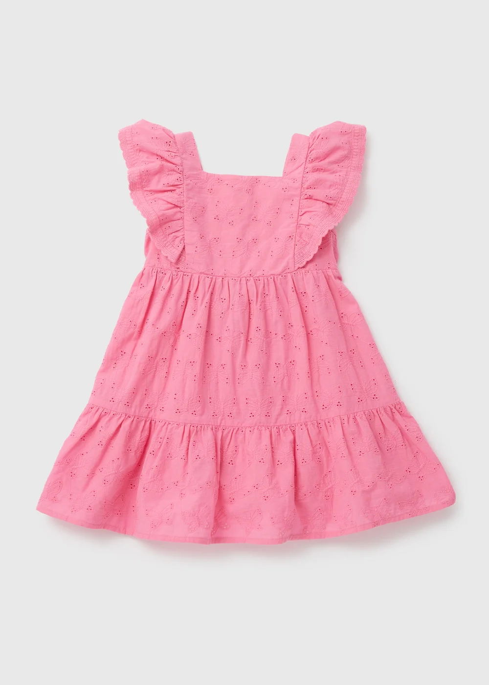 Girls Pink Woven Butterfly Dress (1-7yrs) - 1-1.5 Yrs Image 1