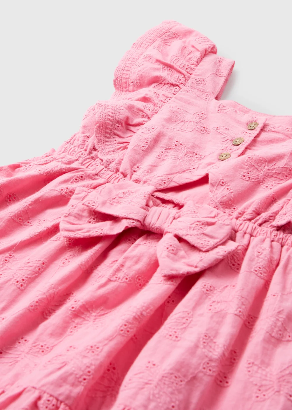 Girls Pink Woven Butterfly Dress (1-7yrs) - 1-1.5 Yrs Image 2