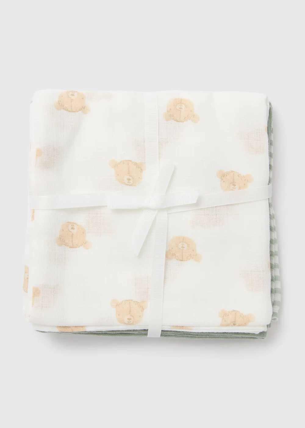 Baby 3 Pack Sage Muslin Squares - One Size Image 1