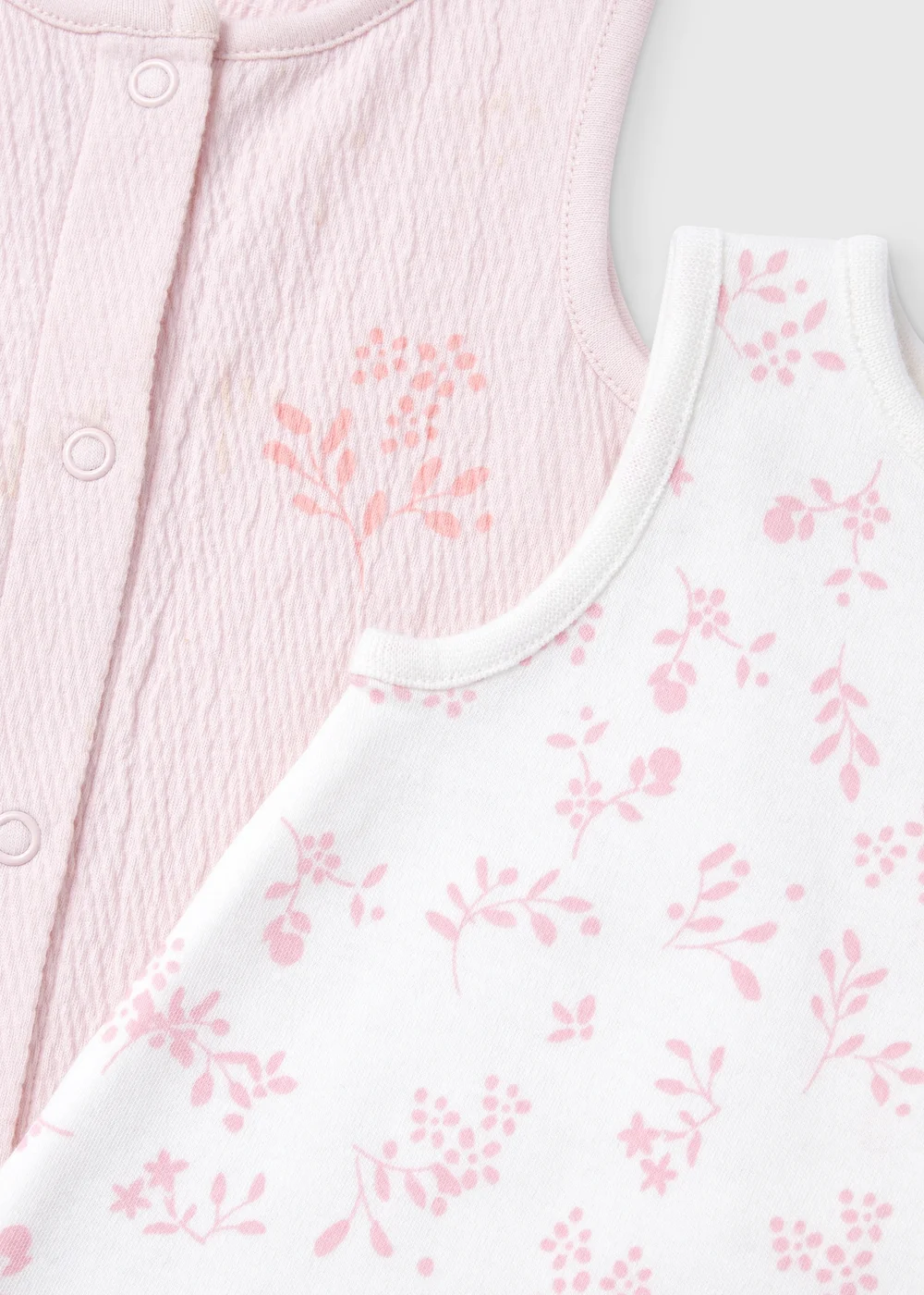 Baby 2 Pack Pink Crinkle Romper(Tiny Baby-18mths) - 0-3 months Image 2