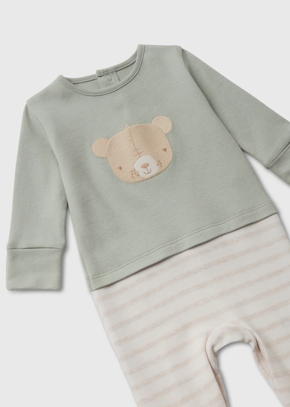 Baby Sage Bear Outfit Sleepsuit (Tiny Baby-12mths) - Tiny Baby Image 2