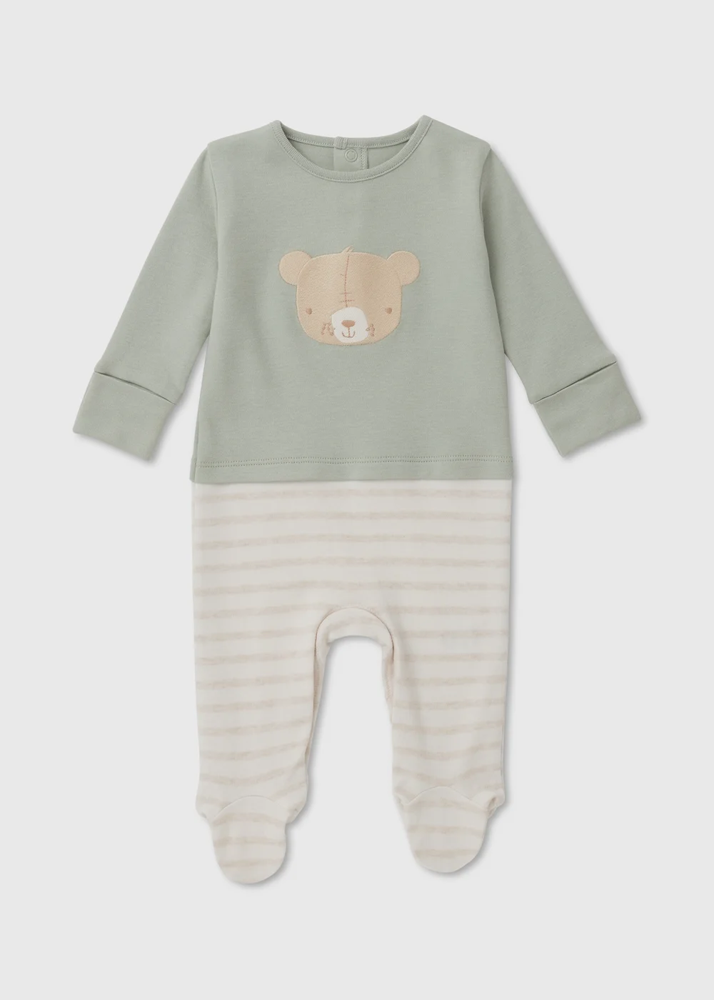 Baby Sage Bear Outfit Sleepsuit (Tiny Baby-12mths) - Tiny Baby Image 1