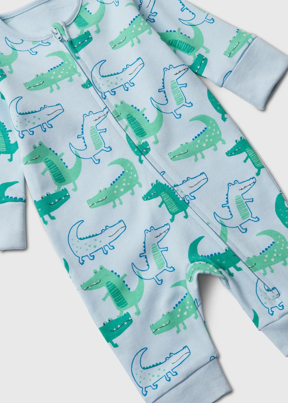 Baby Blue Crocodile Print Sleepsuit (Newborn-18mths) - Newborn Image 2