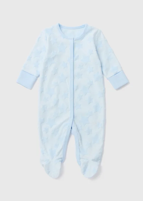 Baby Blue Star Embroidered Sleepsuit (Newborn-18mths) - Newborn Image 1