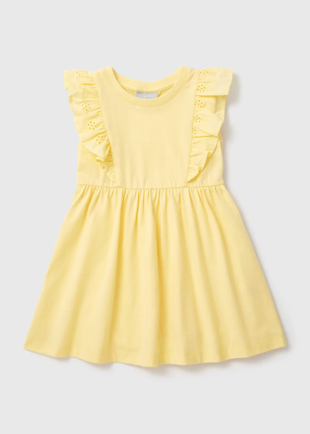 Girls Yellow Schiffly Trim Dress (1-7yrs) - 1-1.5 Yrs Image 1