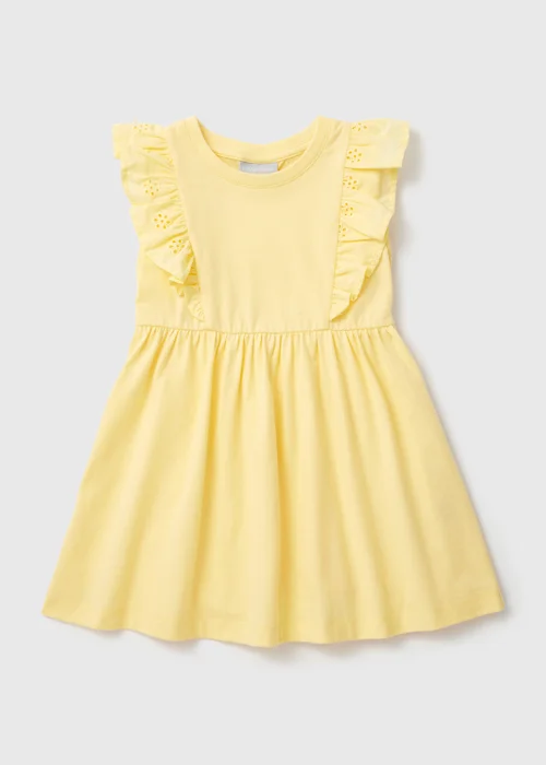 Girls Yellow Schiffly Trim Dress (1-7yrs) - 1-1.5 Yrs Image 1