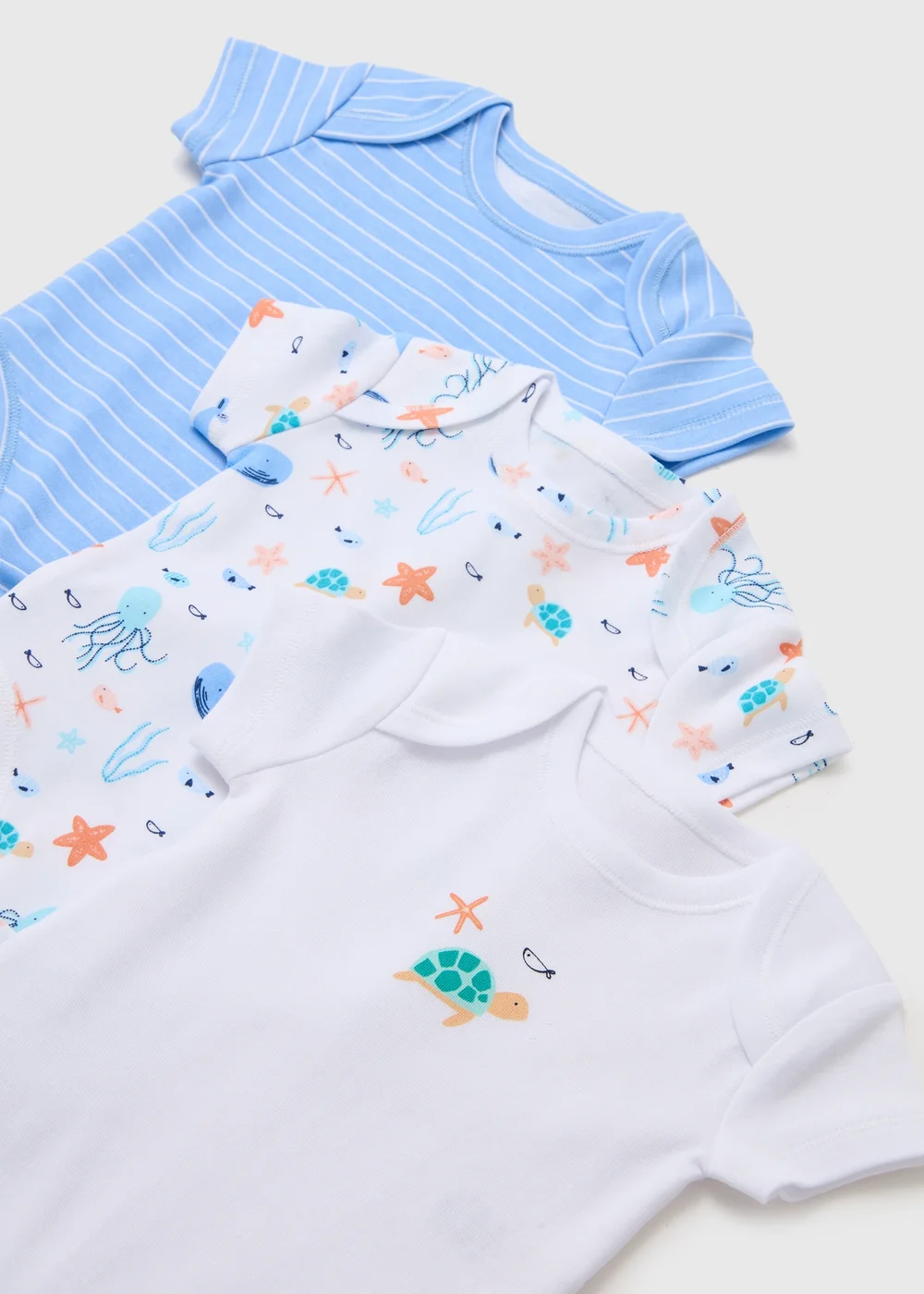 Baby 5 Pack Multicolour Sea Print Bodysuits (Newborn-23mths) - 0-3 months Image 2