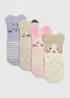 Baby 4 Pack Pink Animal Design Socks (Newborn-24mths) - Newborn Image 1