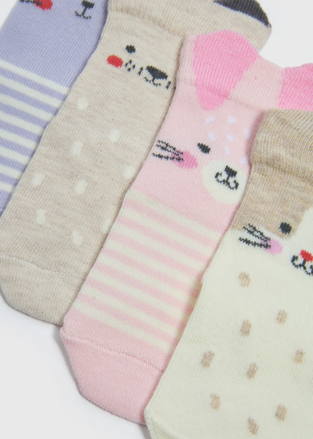 Baby 4 Pack Pink Animal Design Socks (Newborn-24mths) - Newborn Image 2