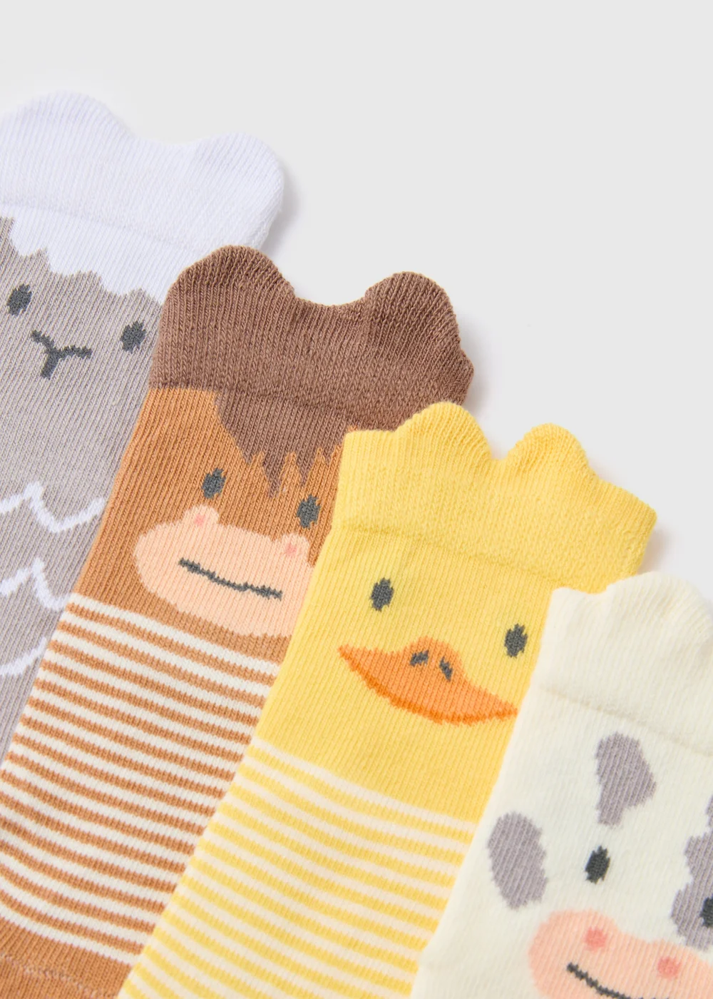 Baby 4 Pack Multicolour Farm Design Socks (Newborn-24mths) - Newborn Image 2