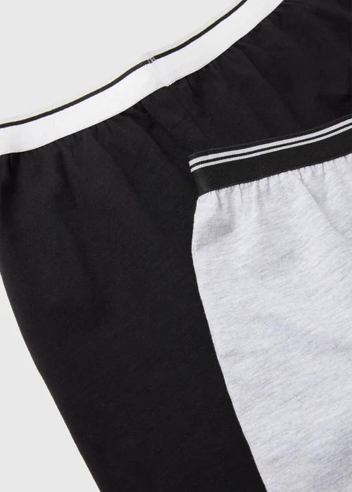 Boys 2 Pack Black & Grey Jersey Pyjama Shorts (4-12yrs) - Age 4 Years Image 2