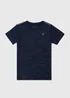 Boys Navy Camo Jacquard Sports T-Shirt (7-13yrs) - Age 7 Years Image 1