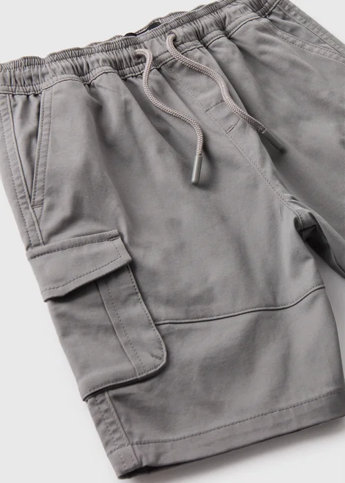 Boys Grey Twill Cargo Shorts (7-13yrs) - 8 Yrs Image 2