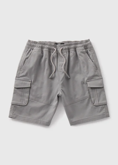 Boys Grey Twill Cargo Shorts (7-13yrs) - 8 Yrs Image 1