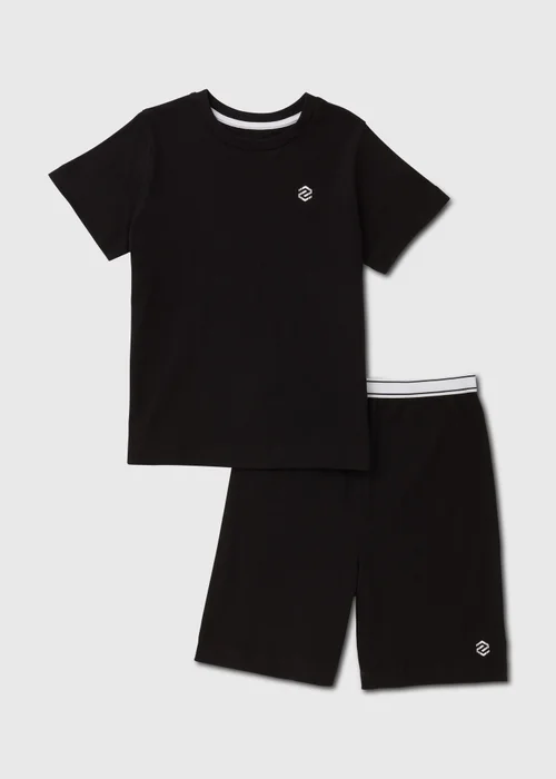 Boys Black Print Short Pyjamas Set (4-13yrs) - Age 7 Years Image 1