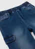 Boys Blue Jersey Denim Cargo Jeans (7-13yrs) - Age 7 Years Image 2