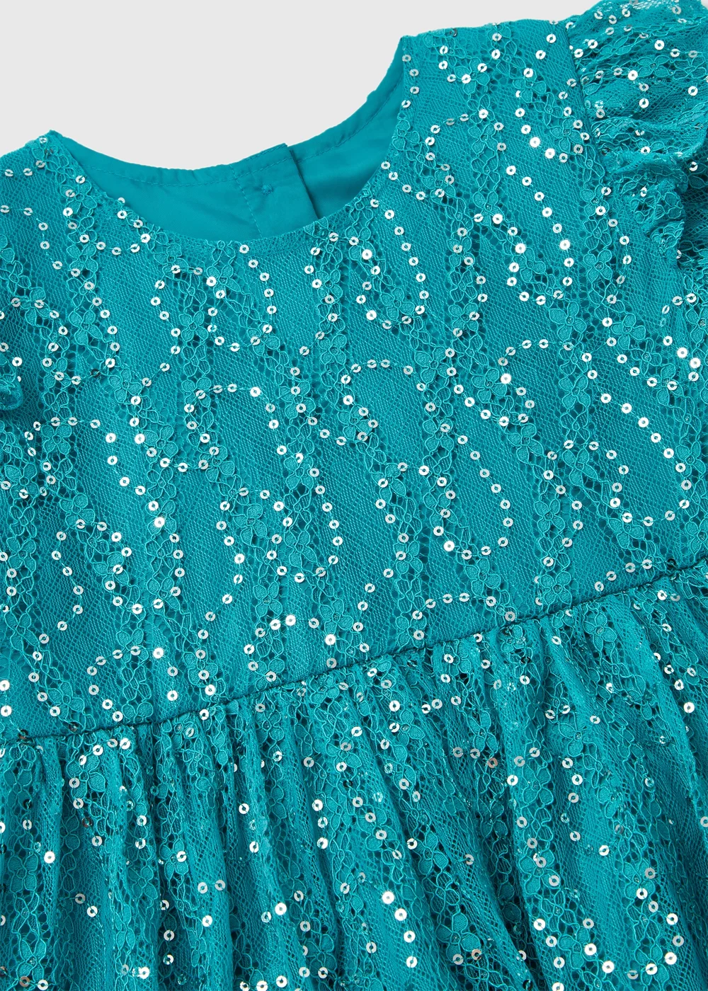 Girls Green Lace Sequin Dress (1-7yrs) - 1-1.5 Yrs Image 2
