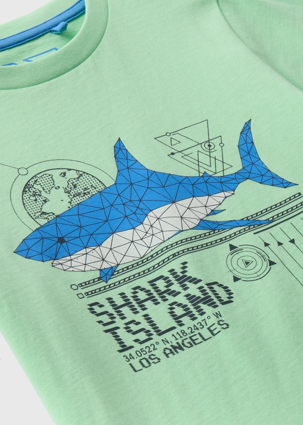 Boys Lime Shark Print T-Shirt (7-13yrs) - 7 Yrs Image 2