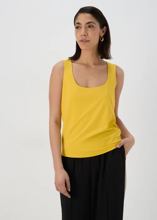 Et Vous Yellow Double Layer Vest Top - Size 8 Image 1
