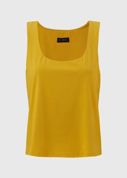 Et Vous Yellow Double Layer Vest Top - Size 8 Image 5