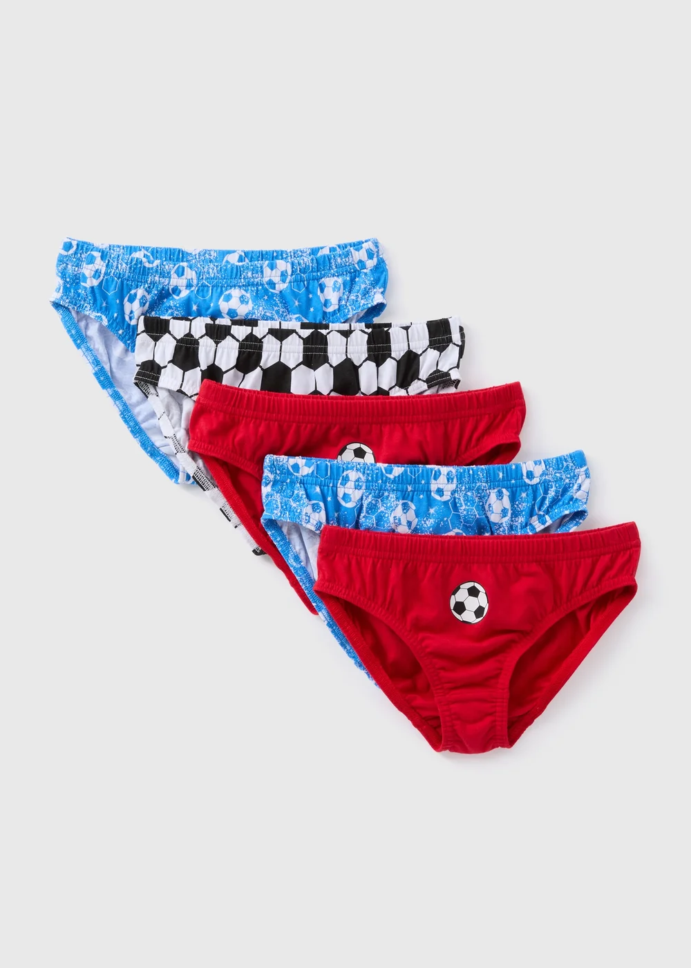 Boys 5 Pack Multicolour Football Design Boxers (2-9yrs) - 2-3 Yrs Image 1