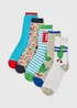 5 Pack Boys Dinosaur Socks (Younger 6-Older 6.5) - Sizes 6 - 8.5 Image 1