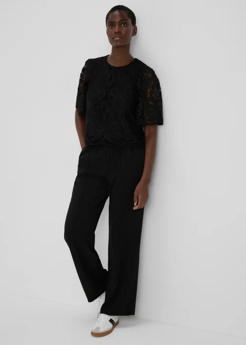 Et Vous Black Lace Box Top - Size 8 Image 4