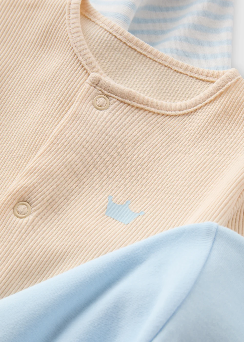 Baby 3 Pack Blue Preppy Boy Sleepsuit (Tiny Baby-18mths) - Tiny Baby Image 2
