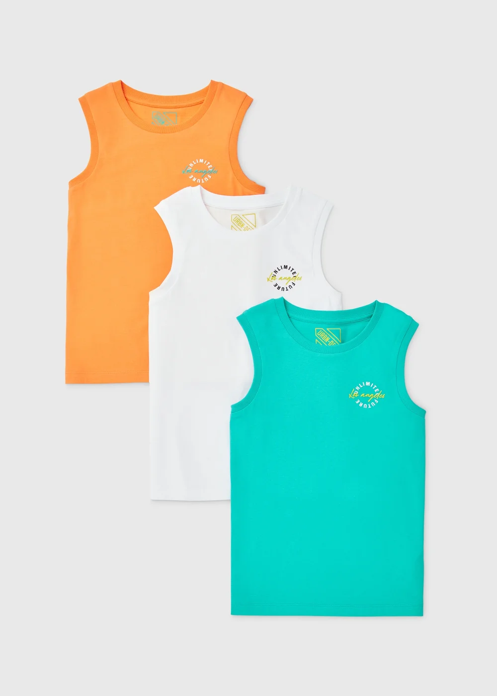 Boys 3 Pack Multicolour Vests (7-13yrs) - 7 Yrs Image 1
