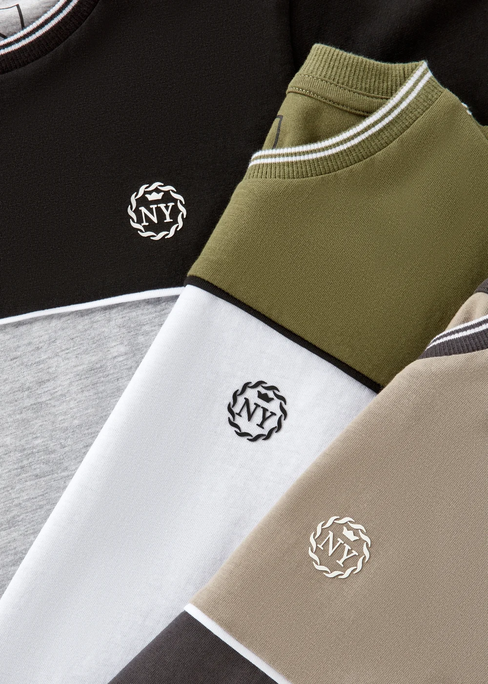 Boys Black Grey & White Cut & Sew T-Shirts (7-13yrs) - Age 7 Years Image 2