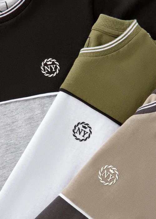 Boys Black Grey & White Cut & Sew T-Shirts (7-13yrs) - Age 7 Years Image 2