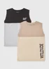 Boys 2 Pack Stone Cut & Sew Vests (7-13yrs) - Age 7 Years Image 1