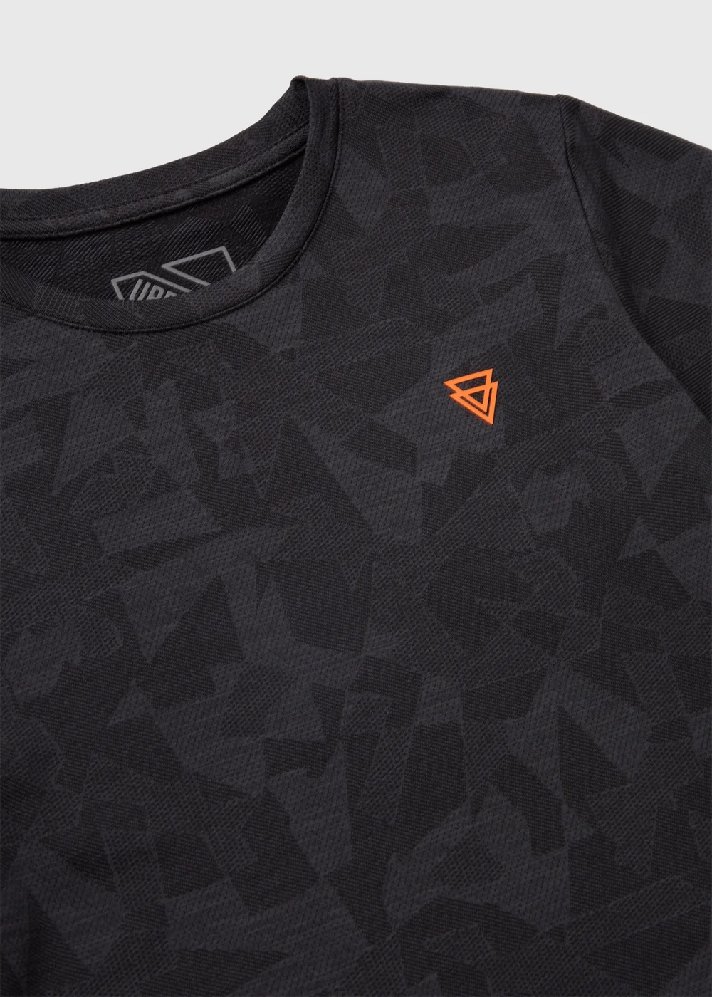 Boys Charcoal Geo Jacquard Print Sports T-Shirt (7-13yrs) - 7 Yrs Image 2