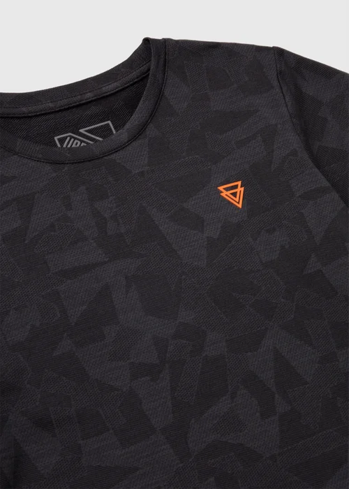 Boys Charcoal Geo Jacquard Print Sports T-Shirt (7-13yrs) - 7 Yrs Image 2