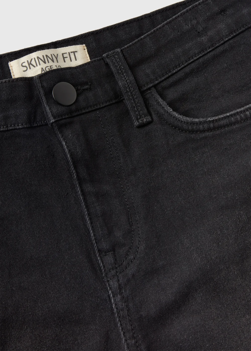 Boys Black Skinny Fit Denim Shorts (7-13yrs) - 8 Yrs Image 2