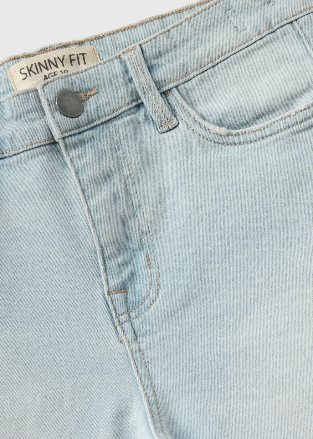 Boys Light Wash Skinny Fit Denim Shorts (7-13yrs) - Age 7 Years Image 2