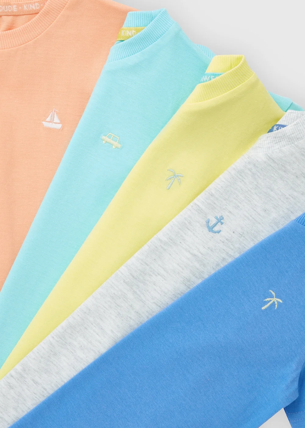 Boys 5 Pack Multicolour Summer T-Shirts (1-7yrs) - 1-1.5 Yrs Image 2
