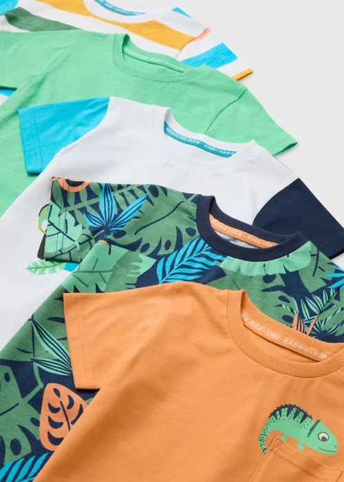 Boys 5 Pack Jungle Print T-Shirts (1-7yrs) - 1 to 1 half years Image 2