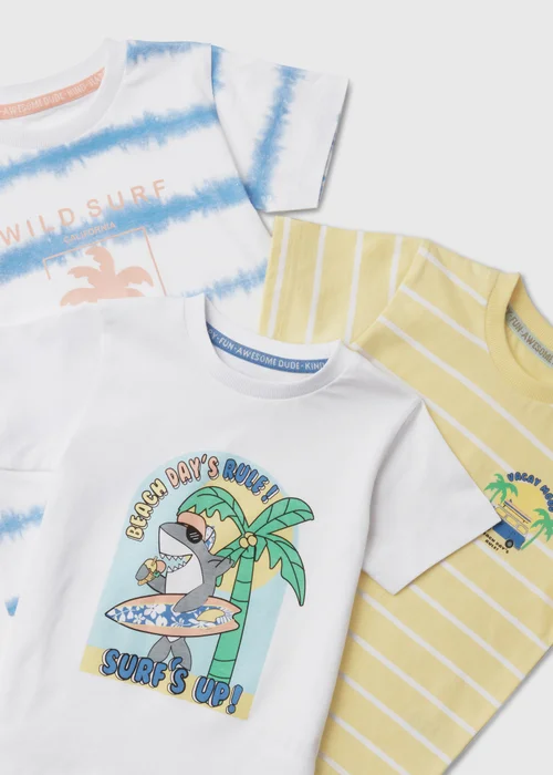 Boys White Shark T-Shirt (1-7yrs) - 1 to 1 half years Image 2