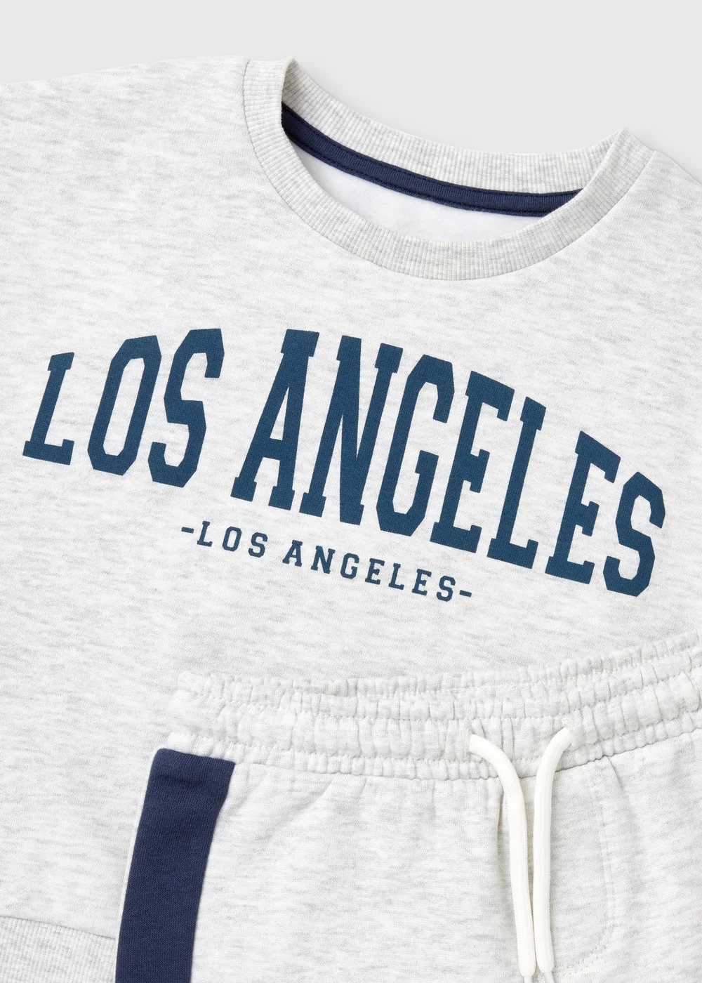 Boys Grey Marl Los Angeles Varsity T-Shirt & Shorts Set (1-7yrs) - 1 to 1 half years Image 2