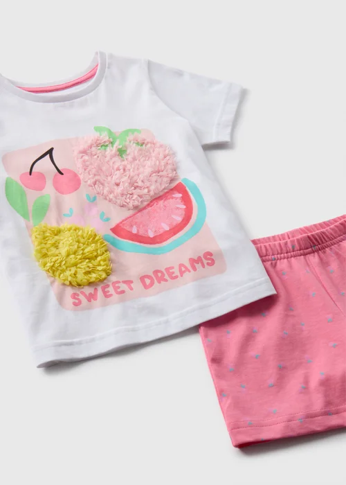 Girls Pink Fruit Pyjama Set (9mths-5yrs) - Age 9 - 12 Months Image 2