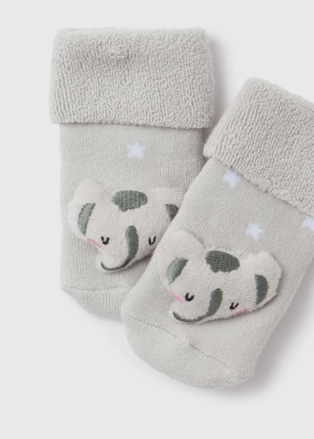 Baby Grey Rattle Socks (Newborn-12mths) - 0-3 months Image 2