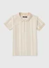 Boys Stone Jacquard Zip Polo Shirt (7-13yrs) - Age 7 Years Image 1