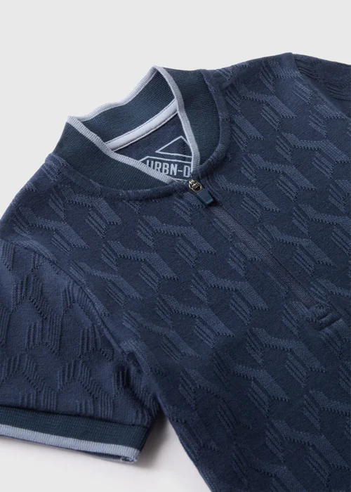 Boys Navy Baseball Zip Polo Shirt (7-13yrs) - Age 7 Years Image 2