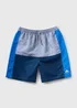Boys Blue Cut & Sew Colour Block Swim Shorts (6-11yrs) - Age 6 - 7 Years Image 1
