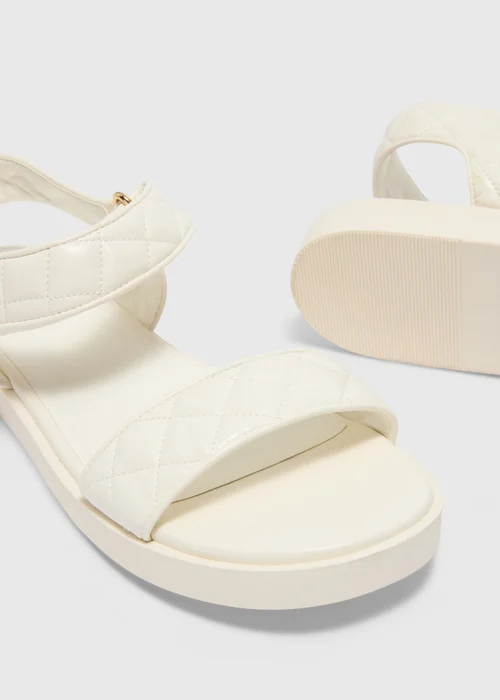 Stone Quilted Rip Tape Sandals - Size 3 Image 2