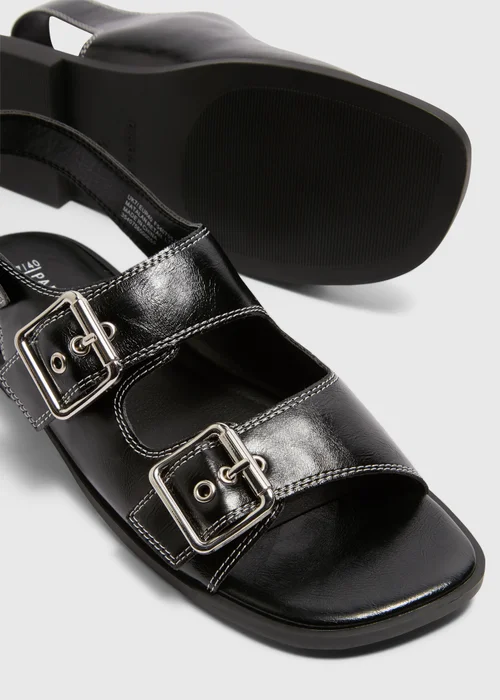 Black Buckle Sandal - Size 3 Image 2