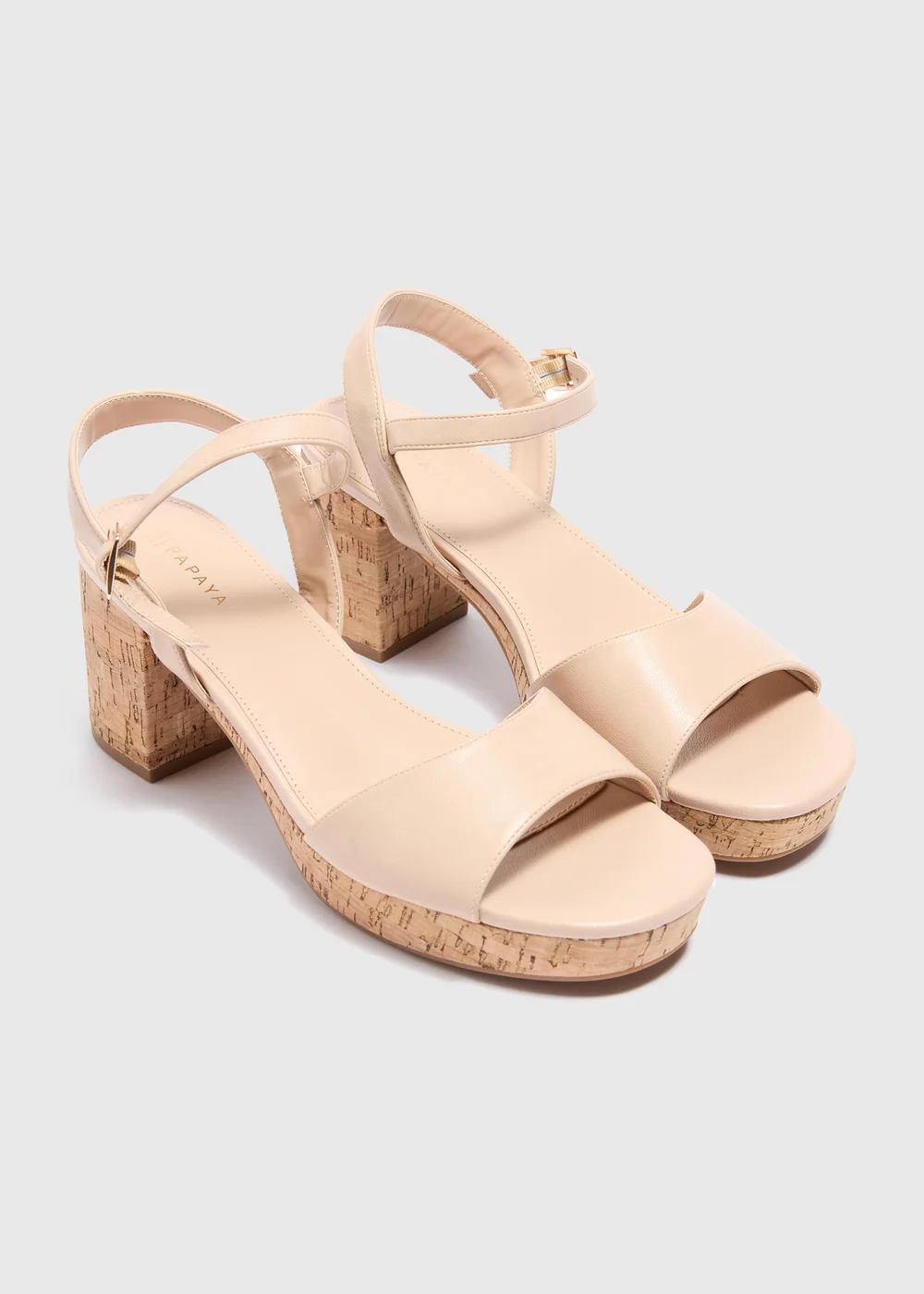 Nude Cork Platform Heels - Size 3 Image 1